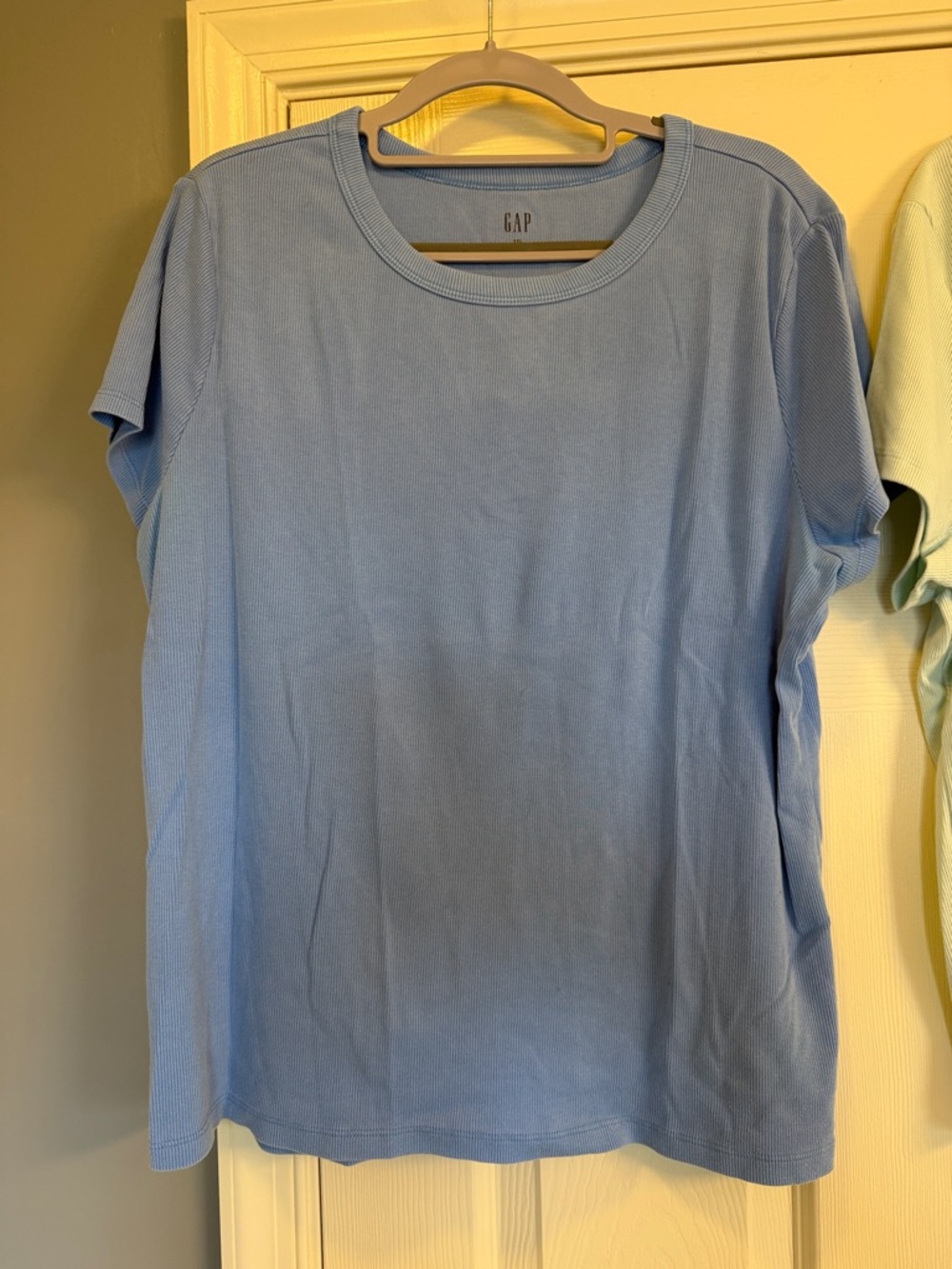 GAP Crew Neck Ribbed Tee Pair - Sky Blue & Mint - Picture 2 of 8